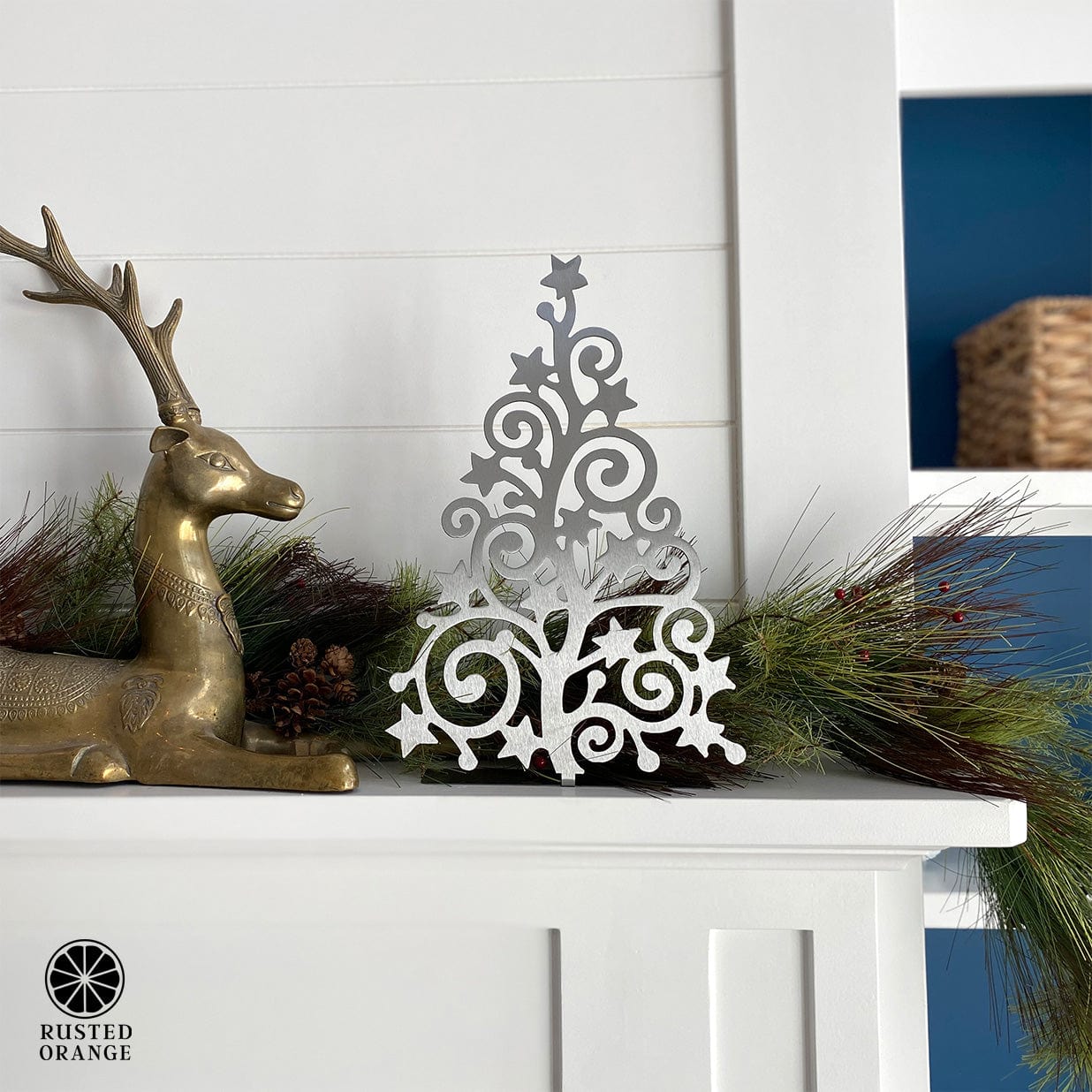 15" Metal Stand-Up Trees (2 Styles) - Metal Christmas Tree Cutout Holiday Decor