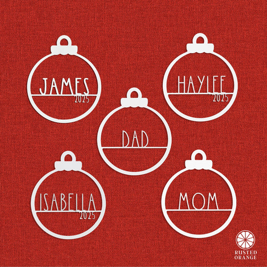 Amelia Jane Ornament Collection - 5 pack - Customized Christmas Ornament