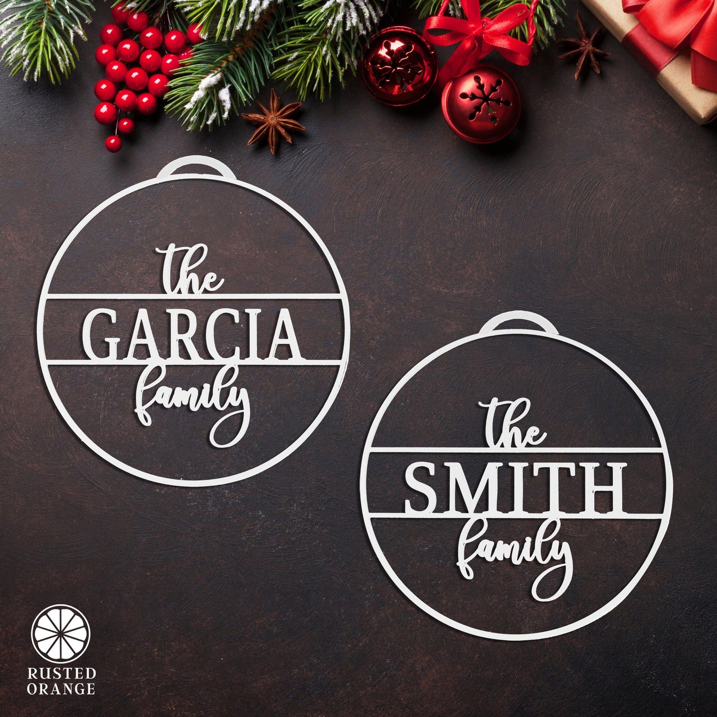 Family Name Personalized Ornaments - 5 pack - Design Your own Ornaments