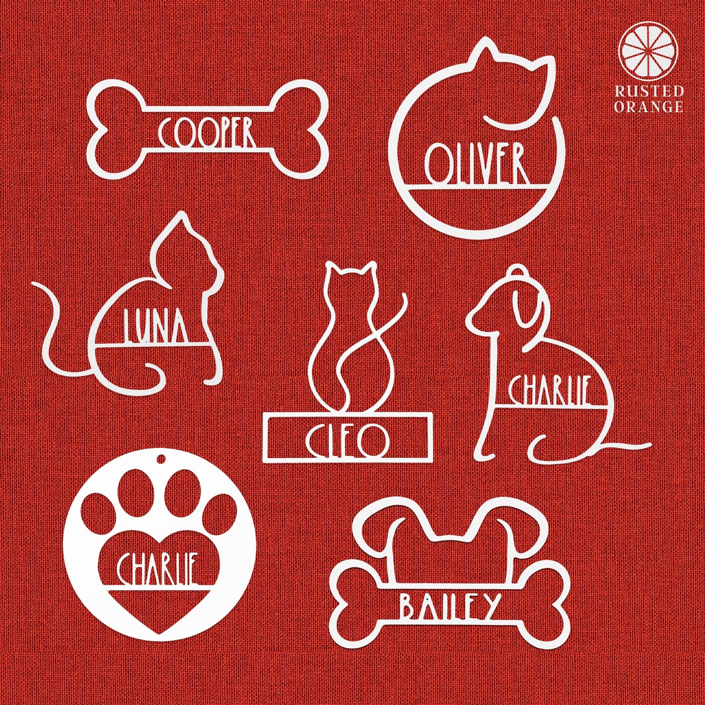 Man's Best Friend Christmas Ornaments - 2 pack - Paw Print and Animal Ornaments