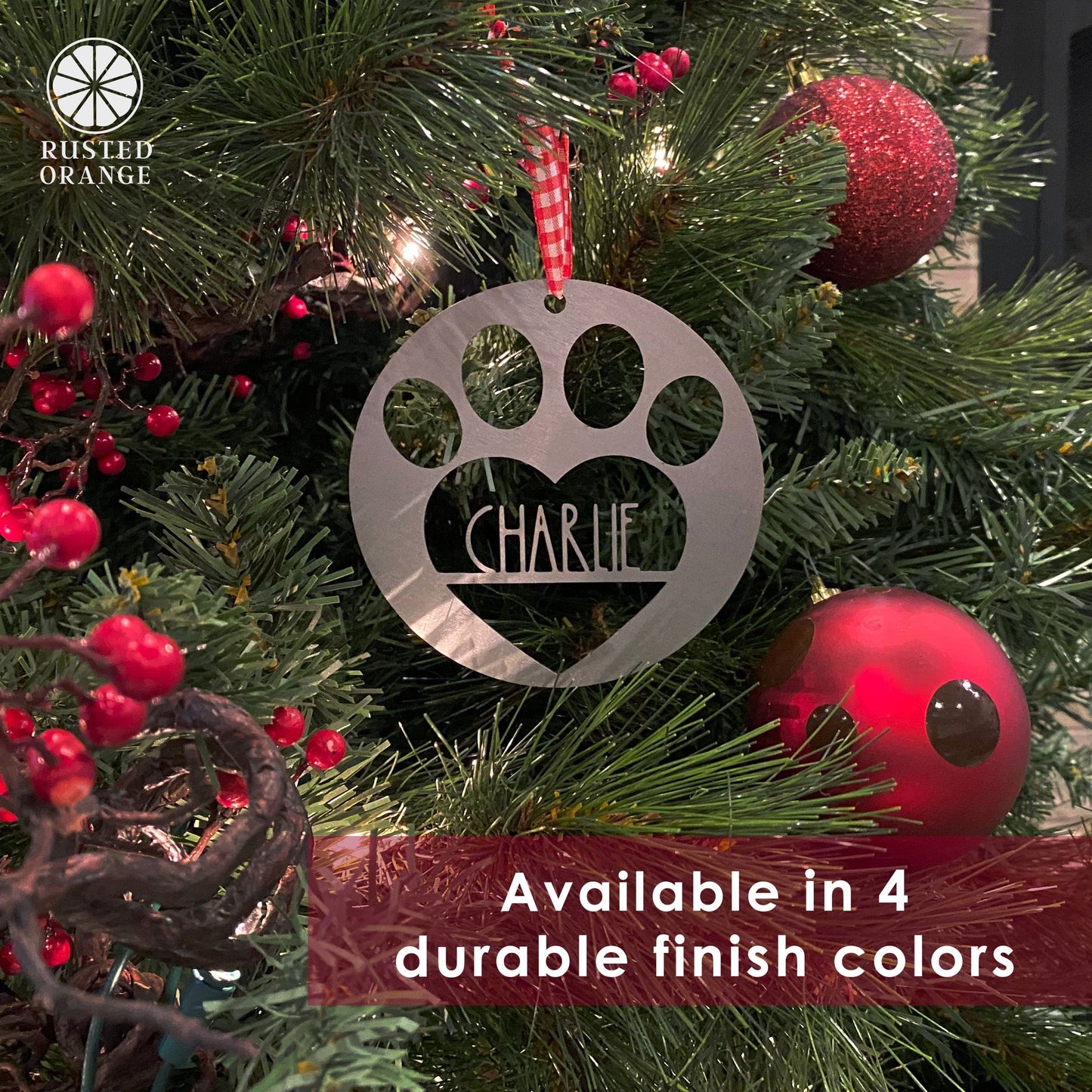Man's Best Friend Christmas Ornaments - 2 pack - Paw Print and Animal Ornaments