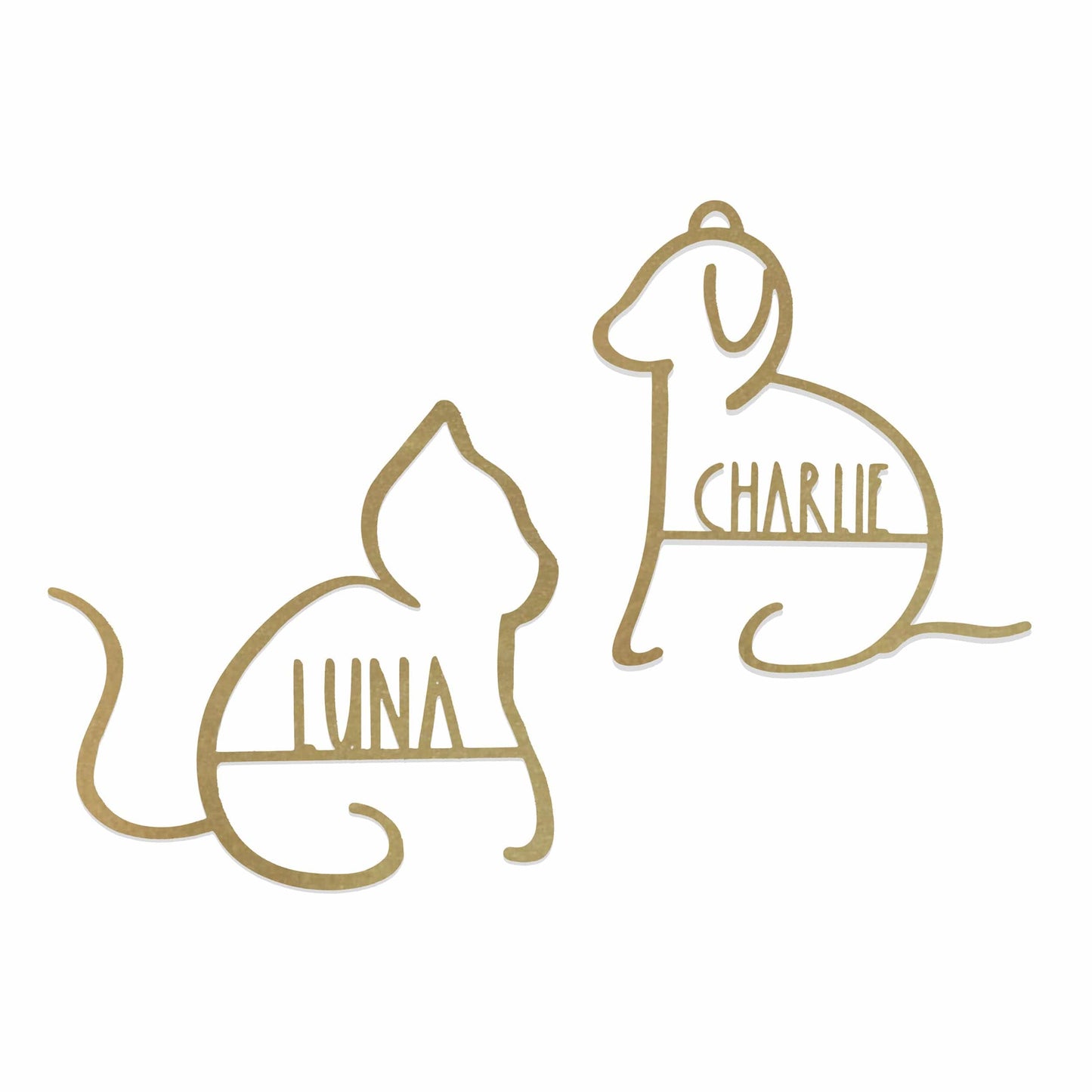 Man's Best Friend Christmas Ornaments - 2 pack - Paw Print and Animal Ornaments