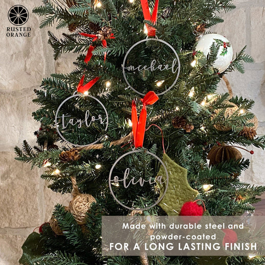 Minimalist Custom Ornament - Single - Metal Personalized Christmas Ornaments