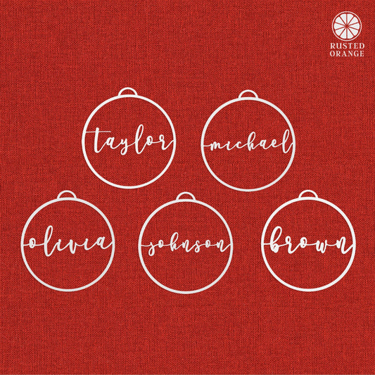 Minimalist Custom Ornaments - 5 Pack - Metal Personalized Christmas Ornaments