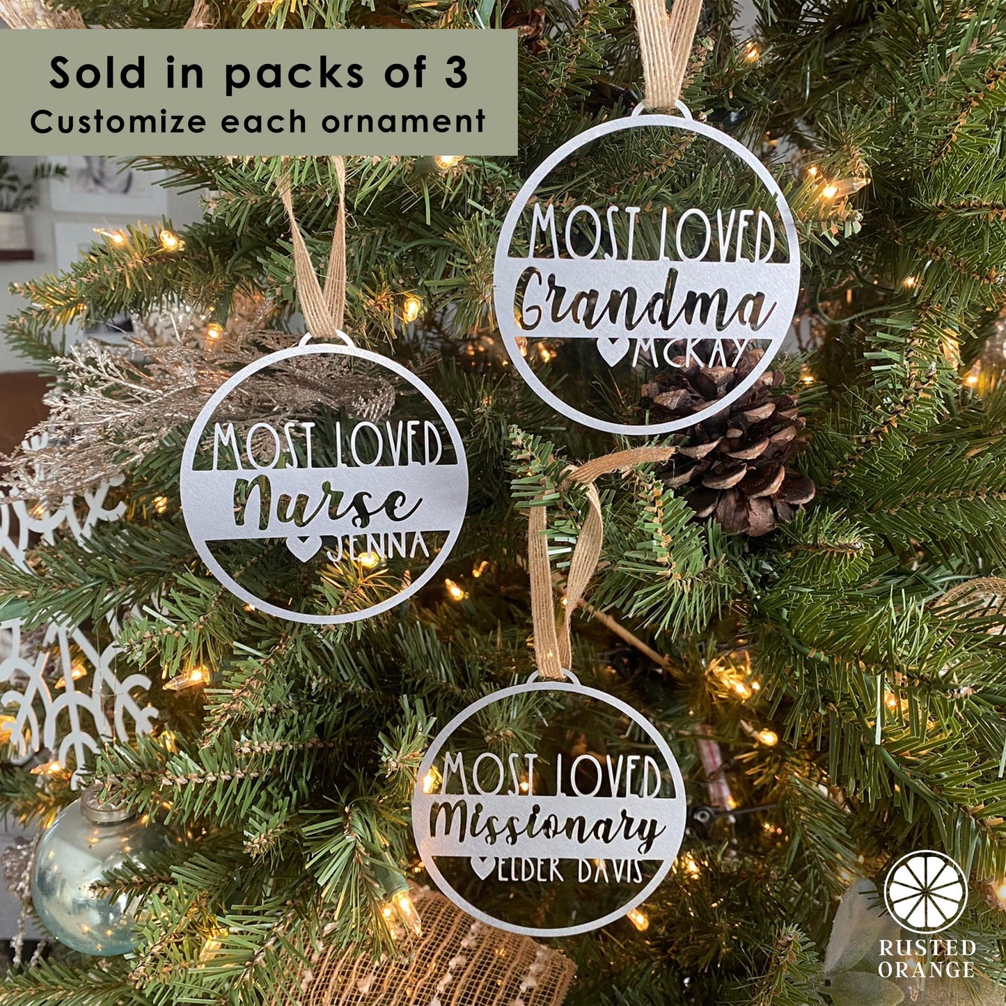 Personalized VIP Thank You Gift Ornament  3 pack - Appreciation Gifts For Friends and Loved Ones