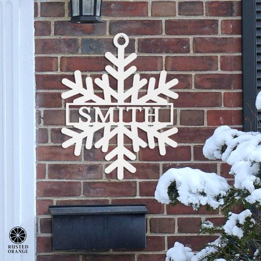 Snowflake Name Sign - 2 Styles - Personalized Metal Winter Decor
