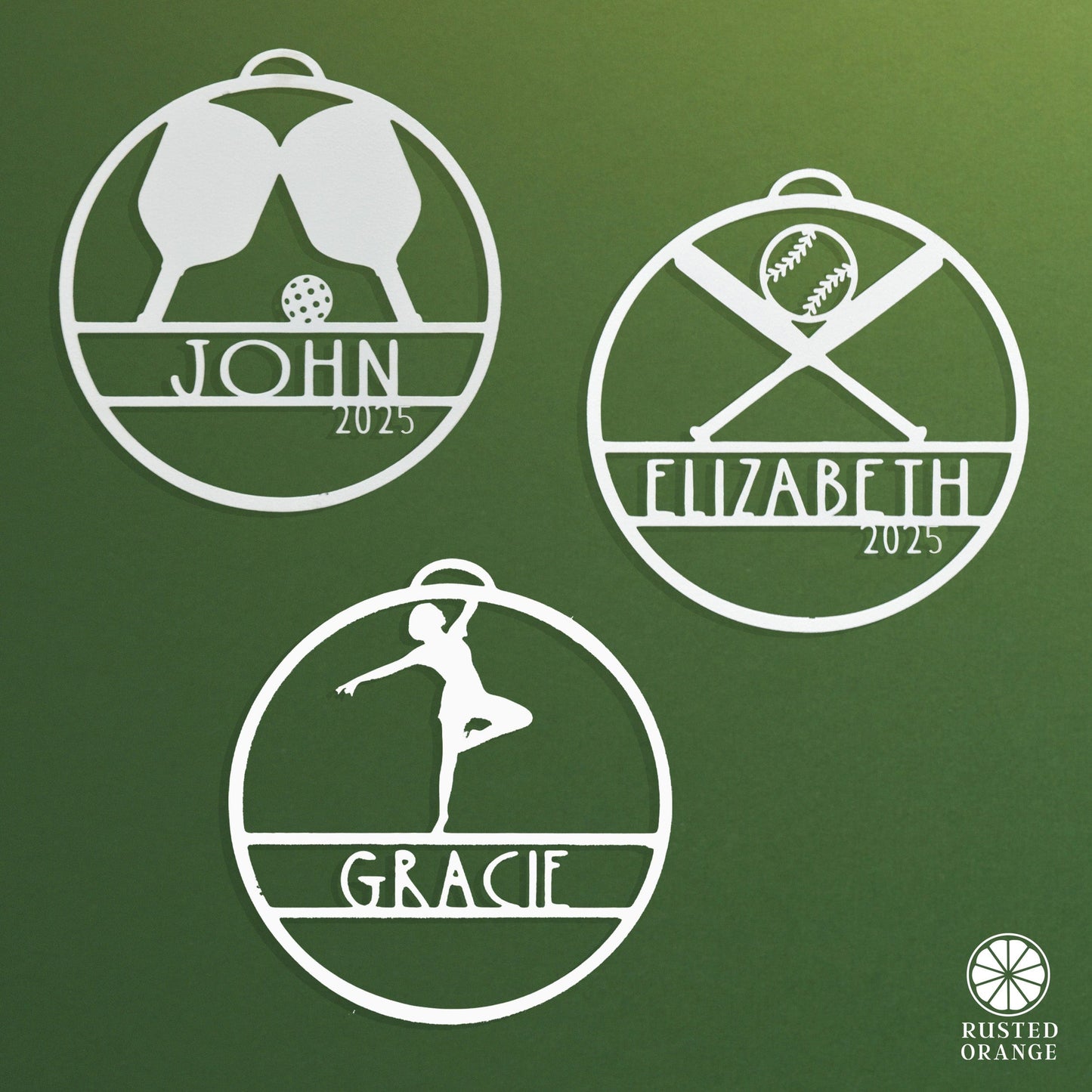 My Favorite Athlete Ornament - Single - 30 Sports Theme Styles - Metal Christmas Ornaments