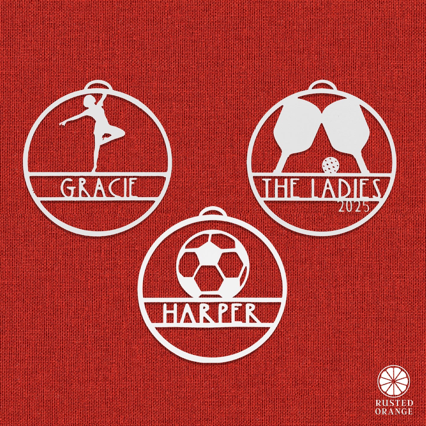 My Favorite Athlete Ornament - Single - 30 Sports Theme Styles - Metal Christmas Ornaments