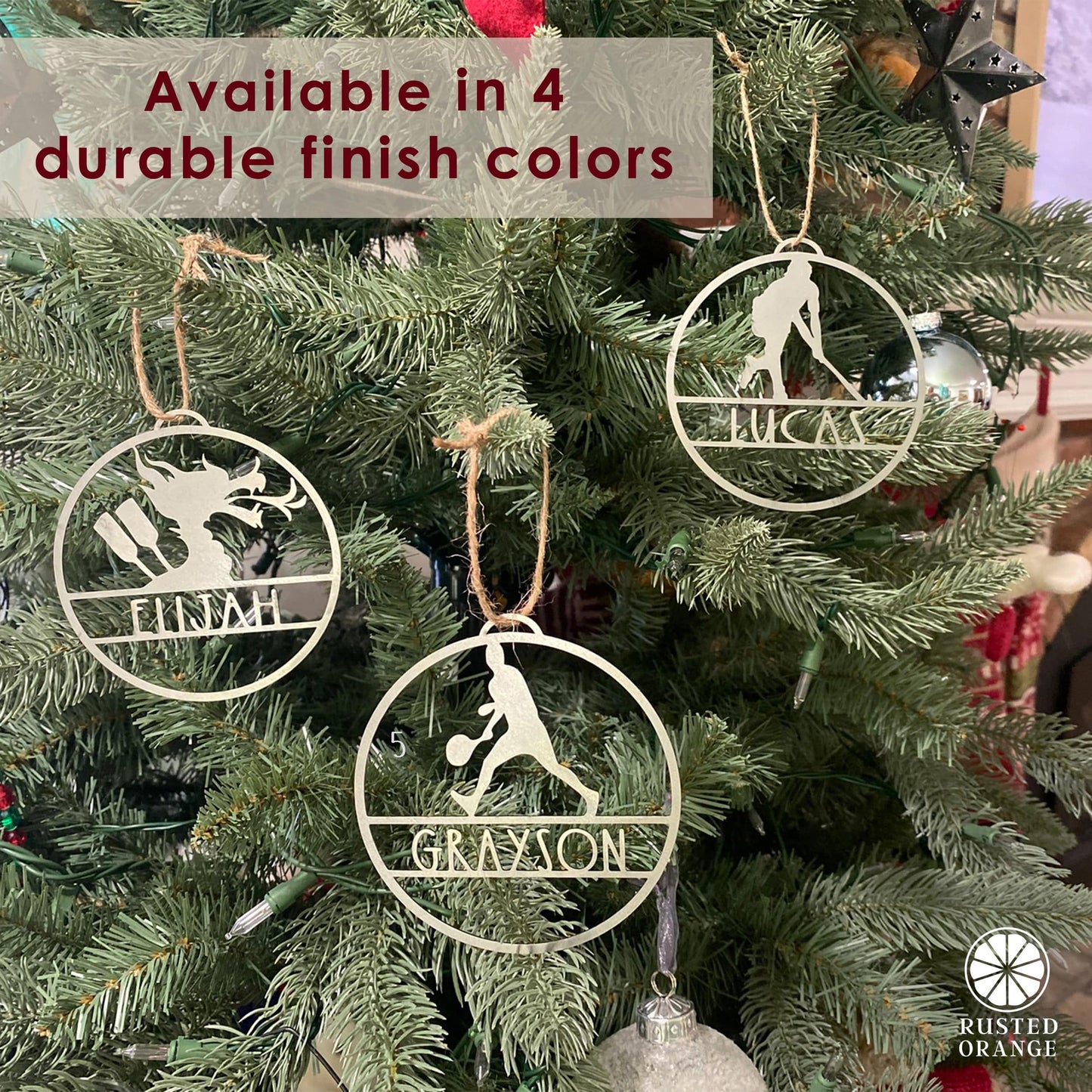 My Favorite Athlete Ornament - Single - 30 Sports Theme Styles - Metal Christmas Ornaments