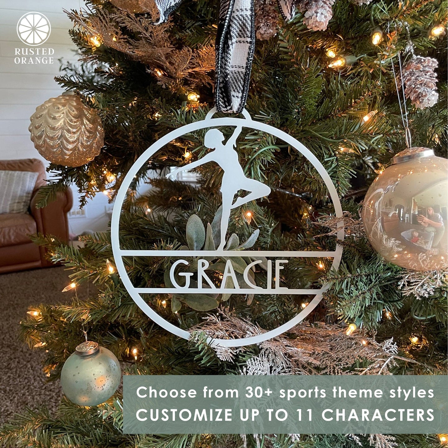 My Favorite Athlete Ornament - Single - 30 Sports Theme Styles - Metal Christmas Ornaments