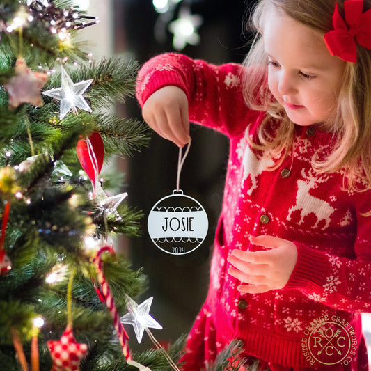 Traditional Name Ornament for Christmas Tree - 2 Pack