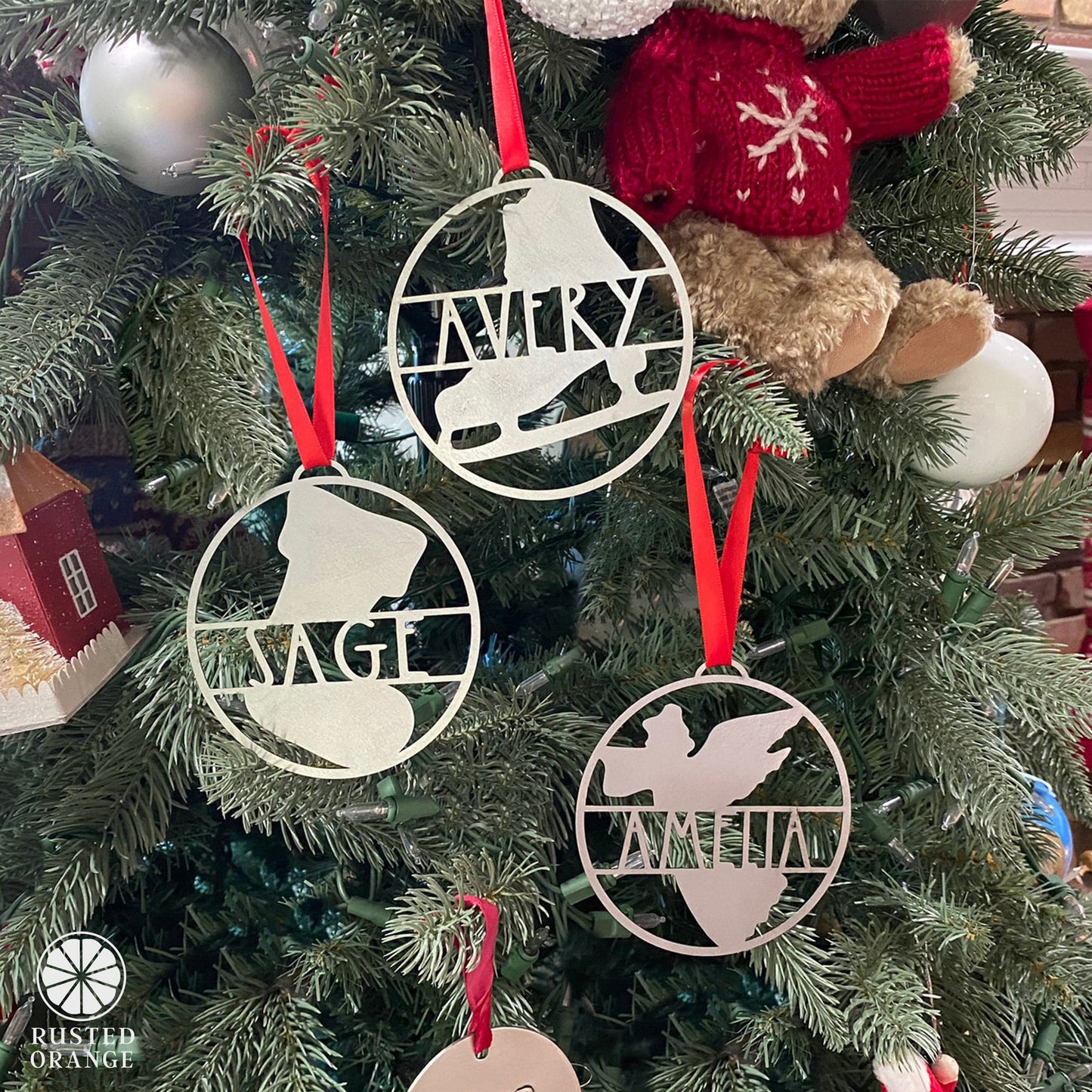 Waiting for Santa Ornament - 3 pack - Personalized Christmas Ornaments