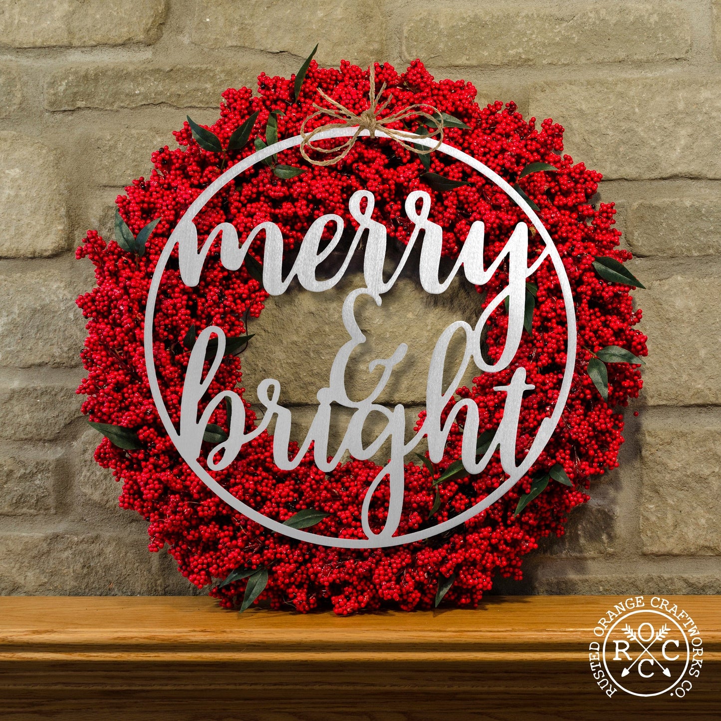 Winter Greeting Signs - Metal Christmas Wreath Decor