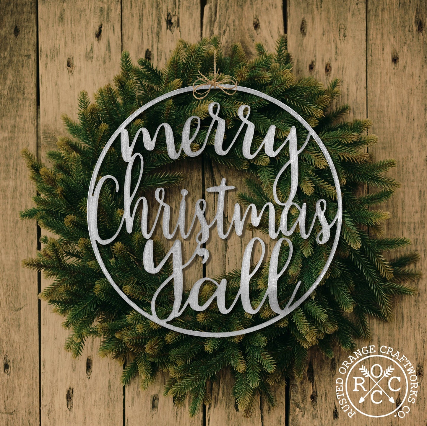 Winter Greeting Signs - Metal Christmas Wreath Decor