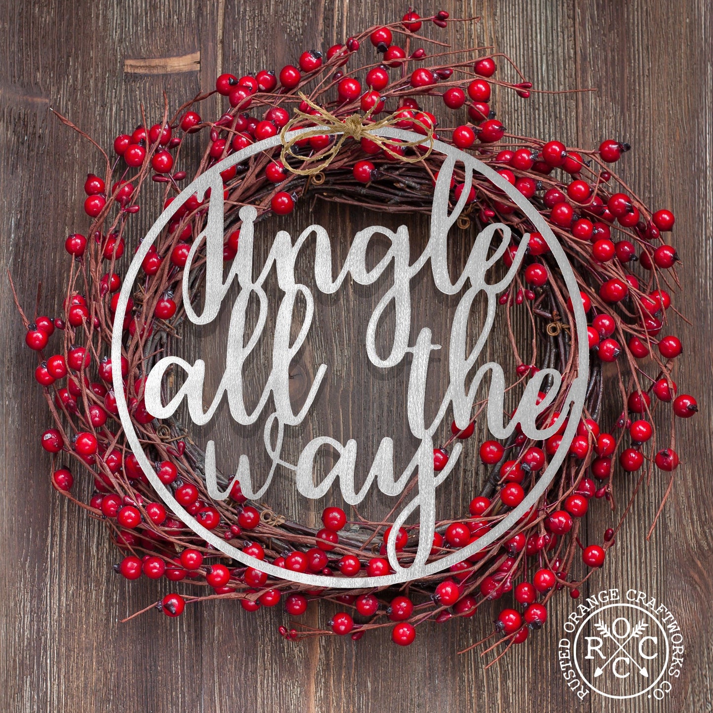 Winter Greeting Signs - Metal Christmas Wreath Decor