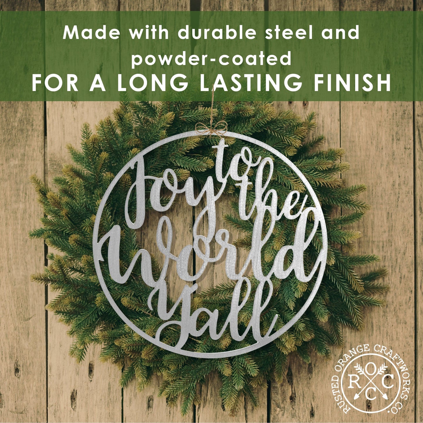 Winter Greeting Signs - Metal Christmas Wreath Decor