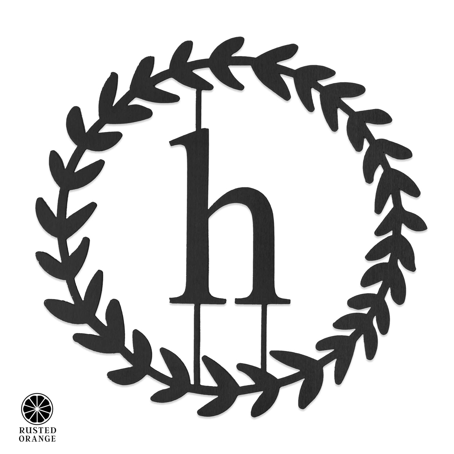 Olive Wreath Single Letter Monogram - 3 Sizes - Custom Metal Sign Monogram