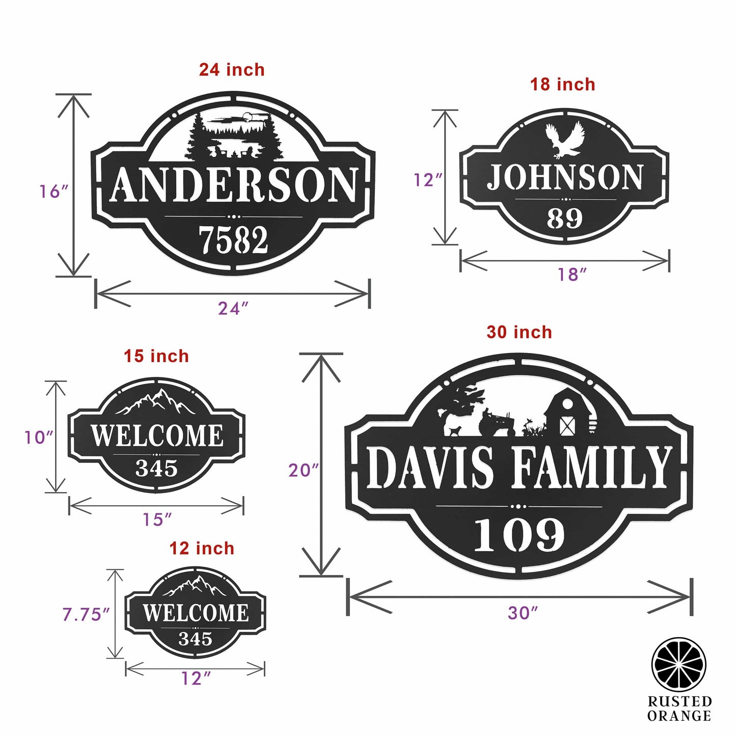 Home on the Range Oversized Address Plaque - House Number Sign