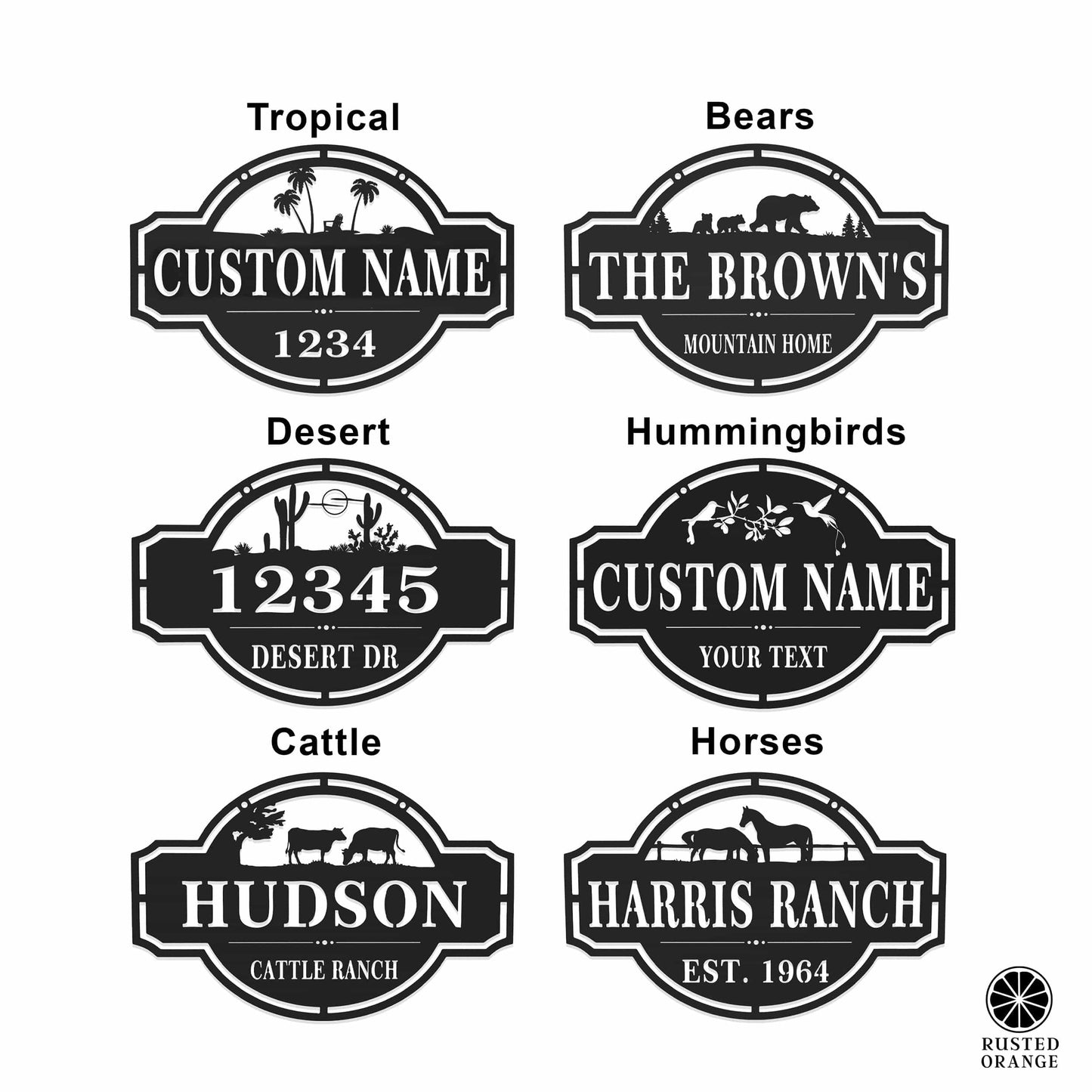 Home on the Range Oversized Address Plaque - House Number Sign