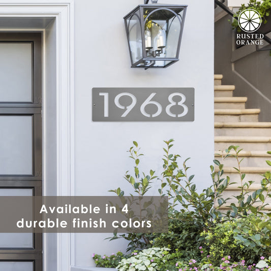 Cider House Rectangular Address Plaque - Metal Horizontal House Numbers