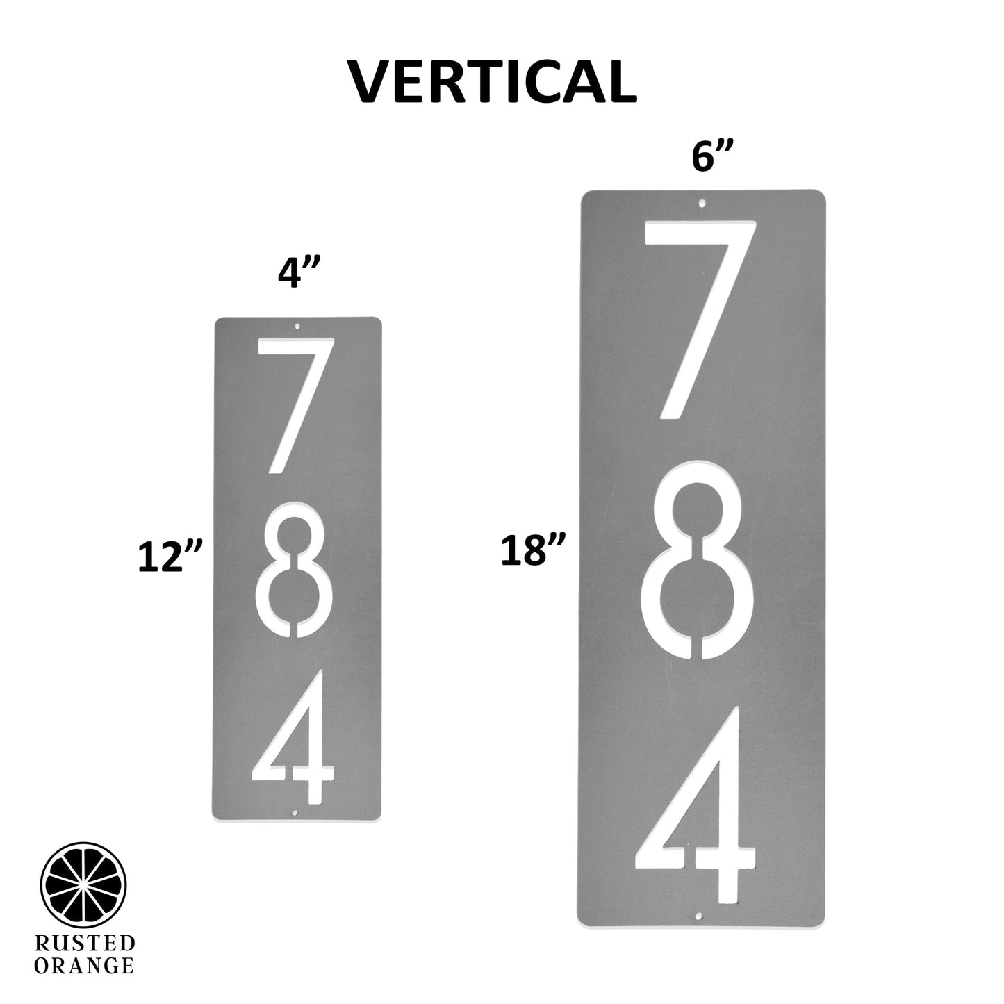 Cider House Rectangular Address Plaque - Metal Vertical House Numbers For Outside Home