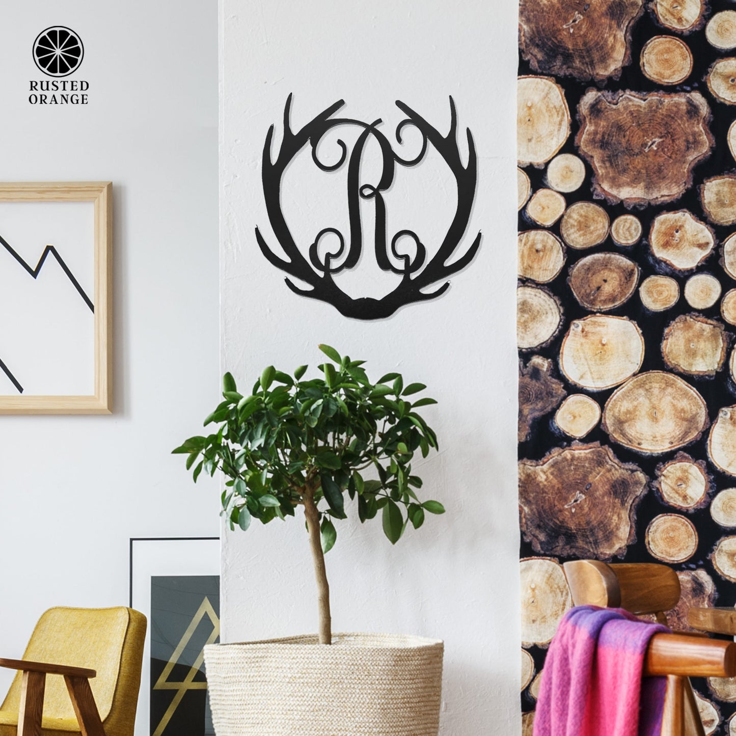 Antler Single Letter Monogram - Personalized Deer Antler Wall Decor