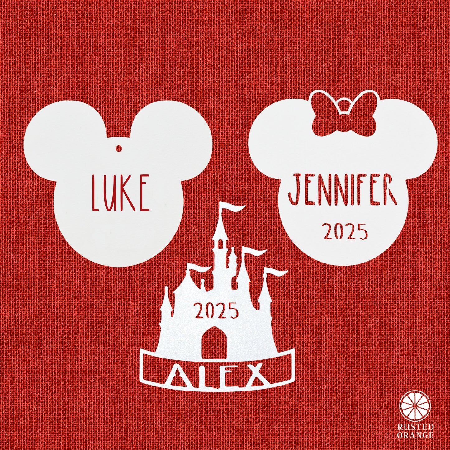 Mouse Ears and Castle Ornament - 3 pack - Christmas Tree Decorations