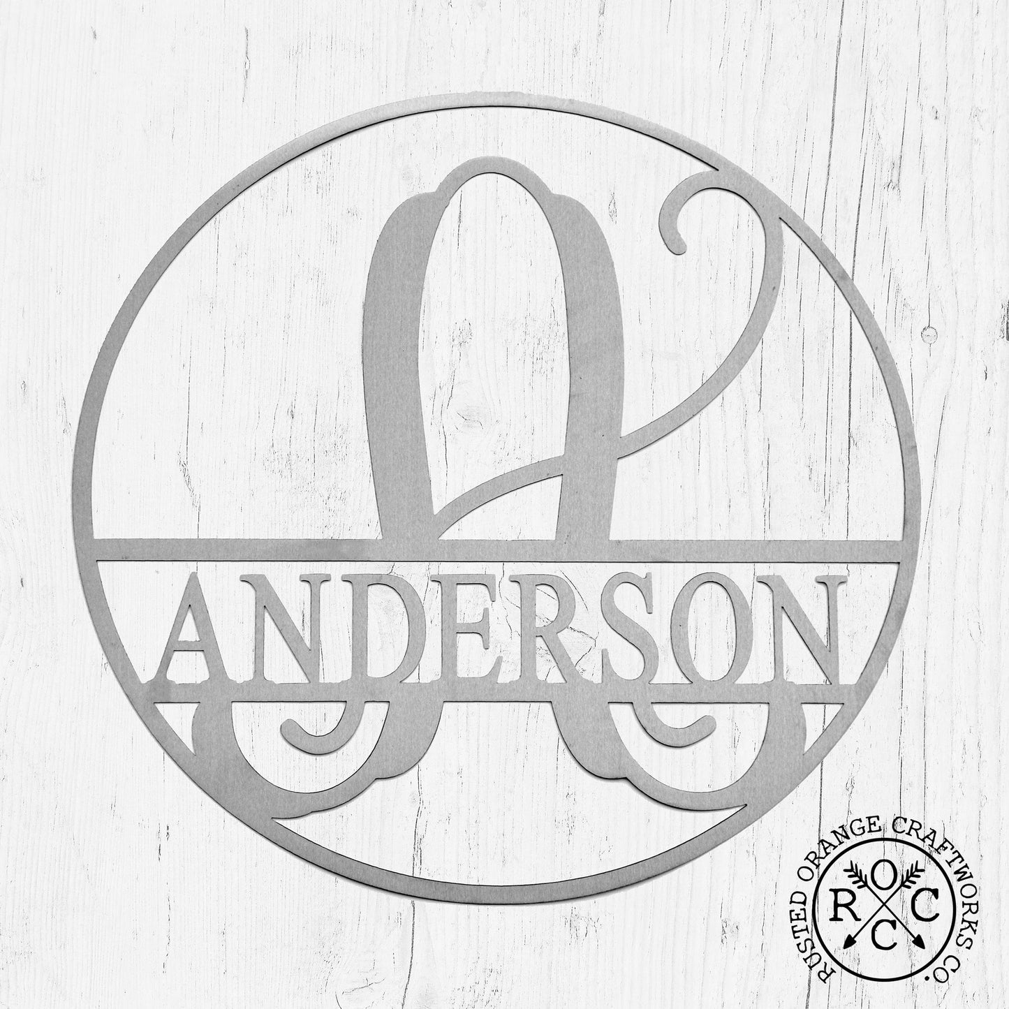 Circle Monogram With Name -  Monogram Last Name Signs for Home