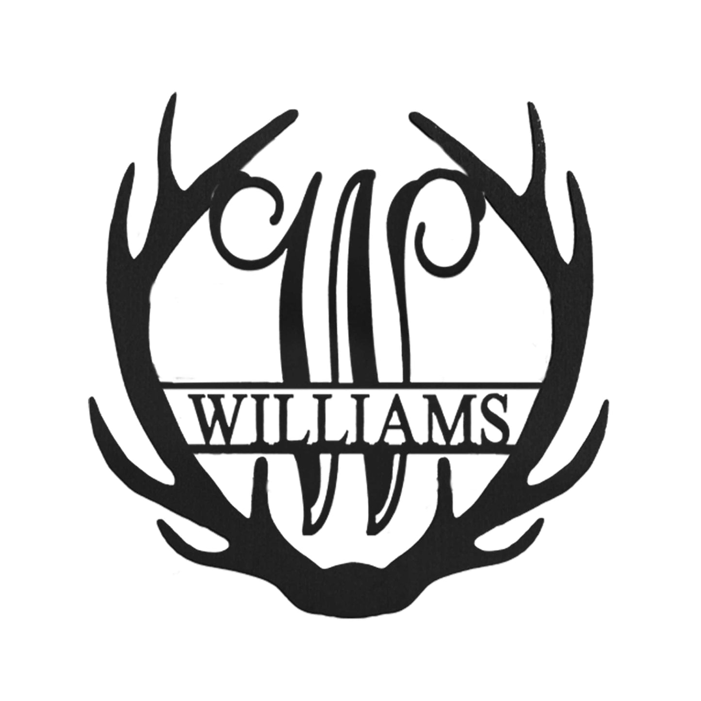 Antler Monogram with Name - Custom Metal Name Sign for Home Antler