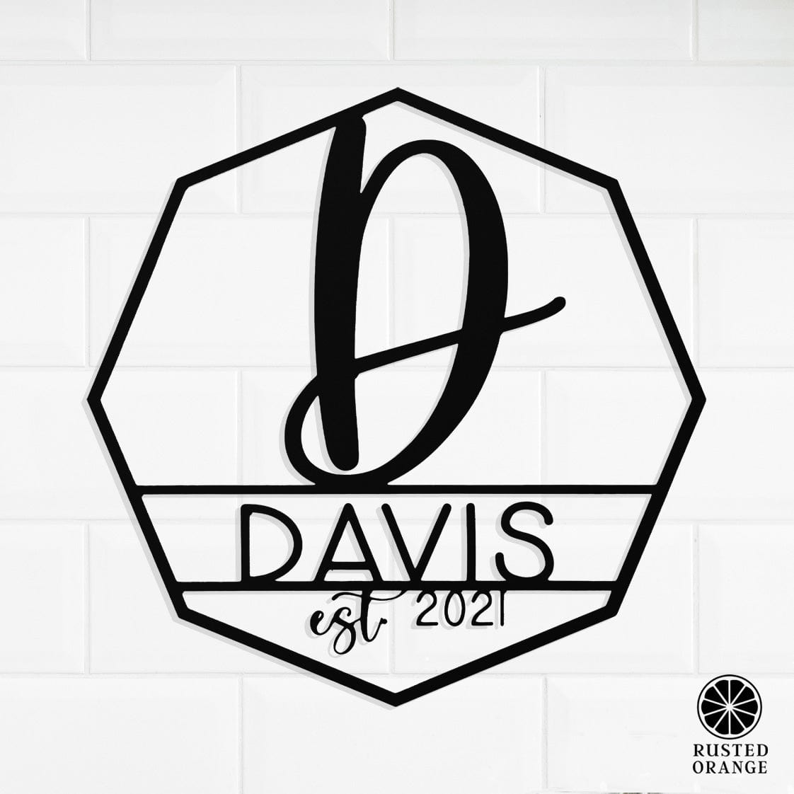 Ashton Monogram - 2 Sizes - Personalized Last Name Metal Signs