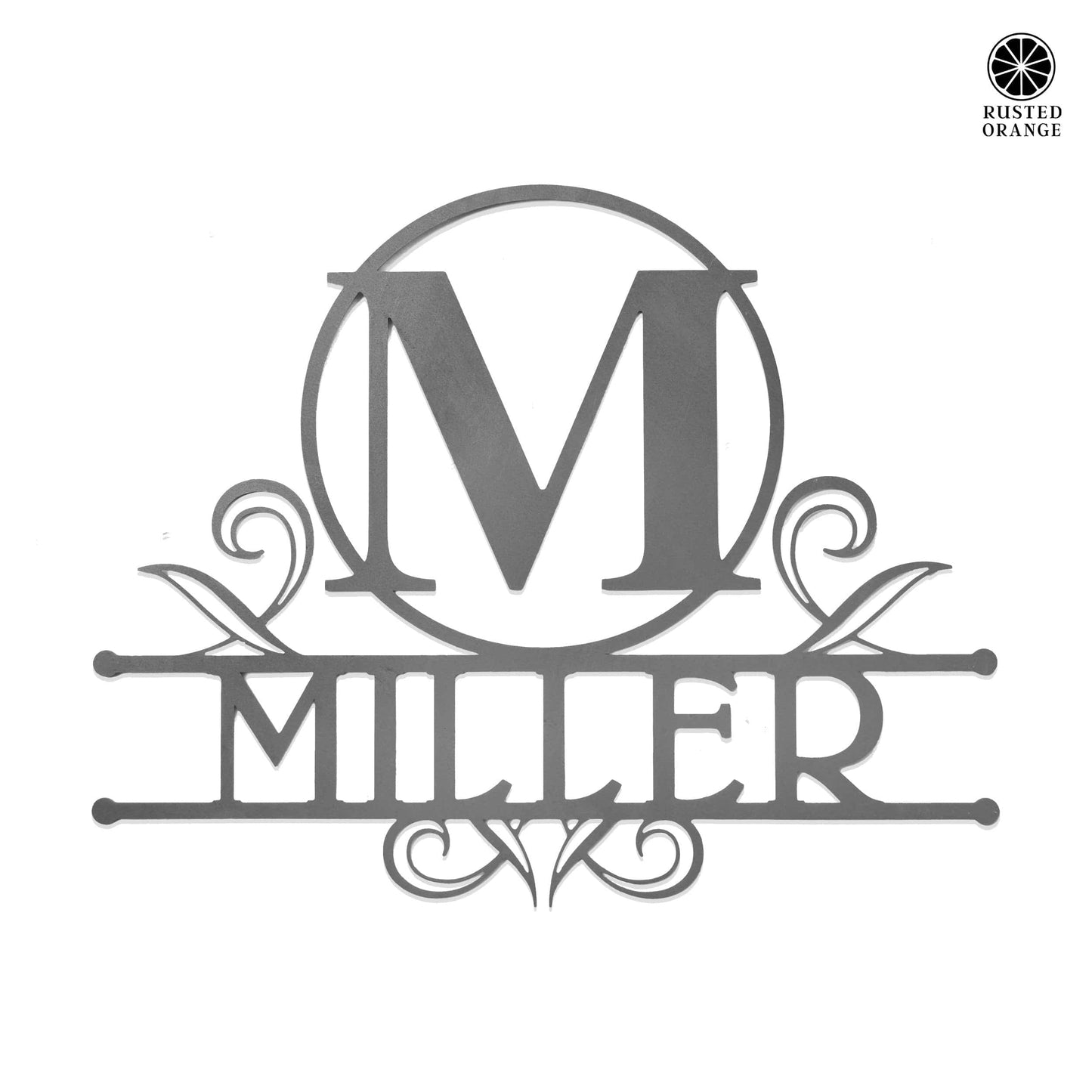 Austen Monogram - 2 Sizes - Metal Name Signs Personalized Monogram