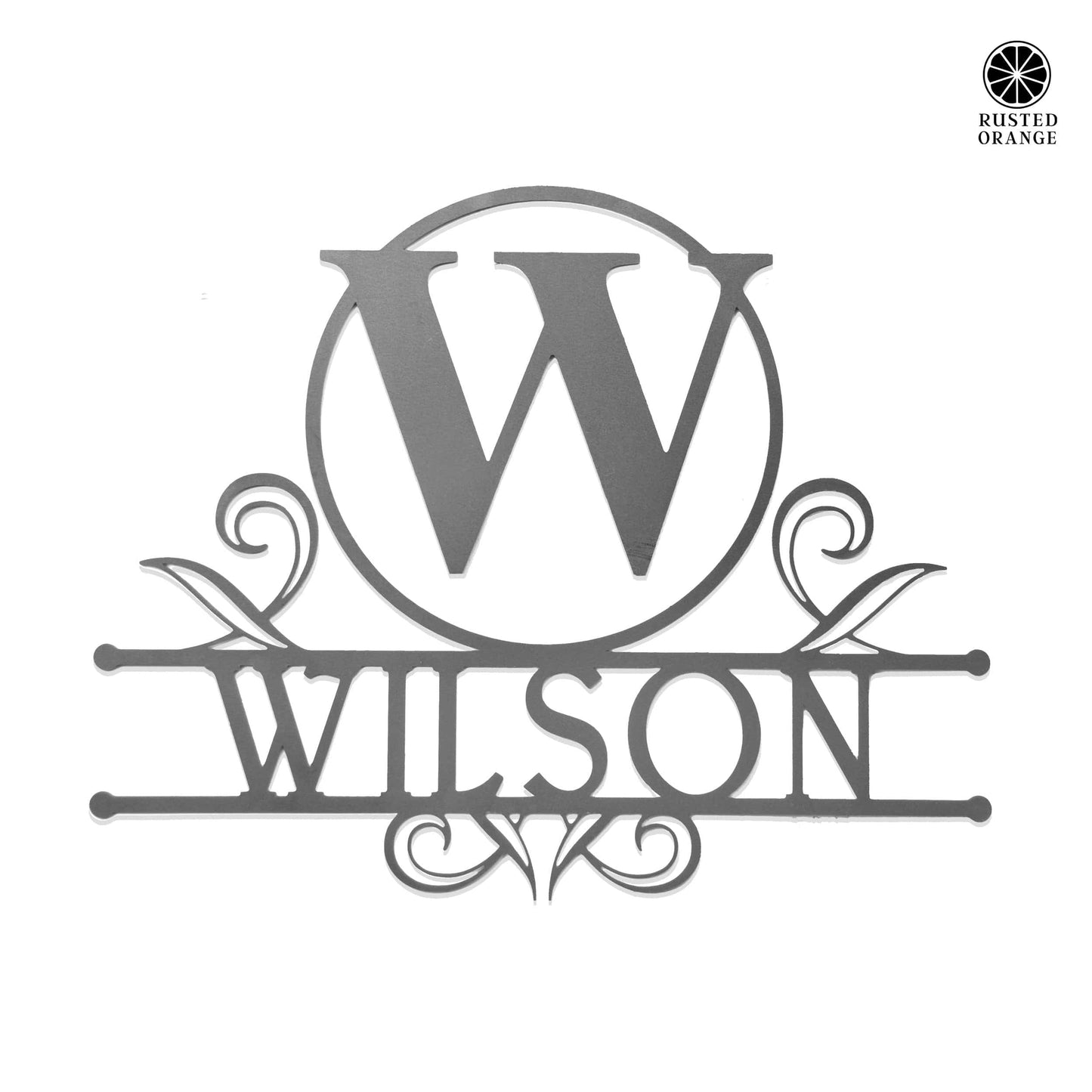 Austen Monogram - 2 Sizes - Metal Name Signs Personalized Monogram