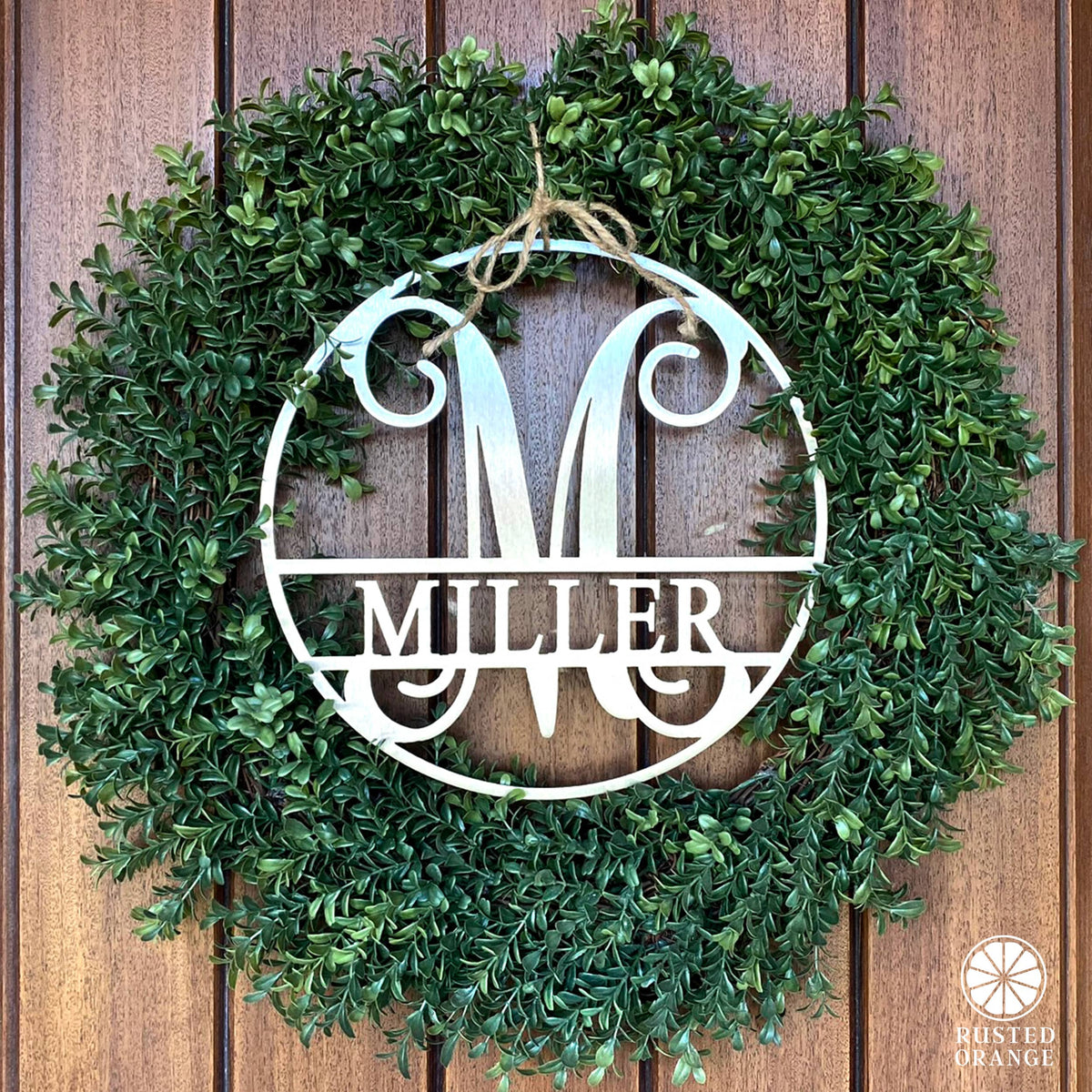 Circle Monogram With Name -  Monogram Last Name Signs for Home