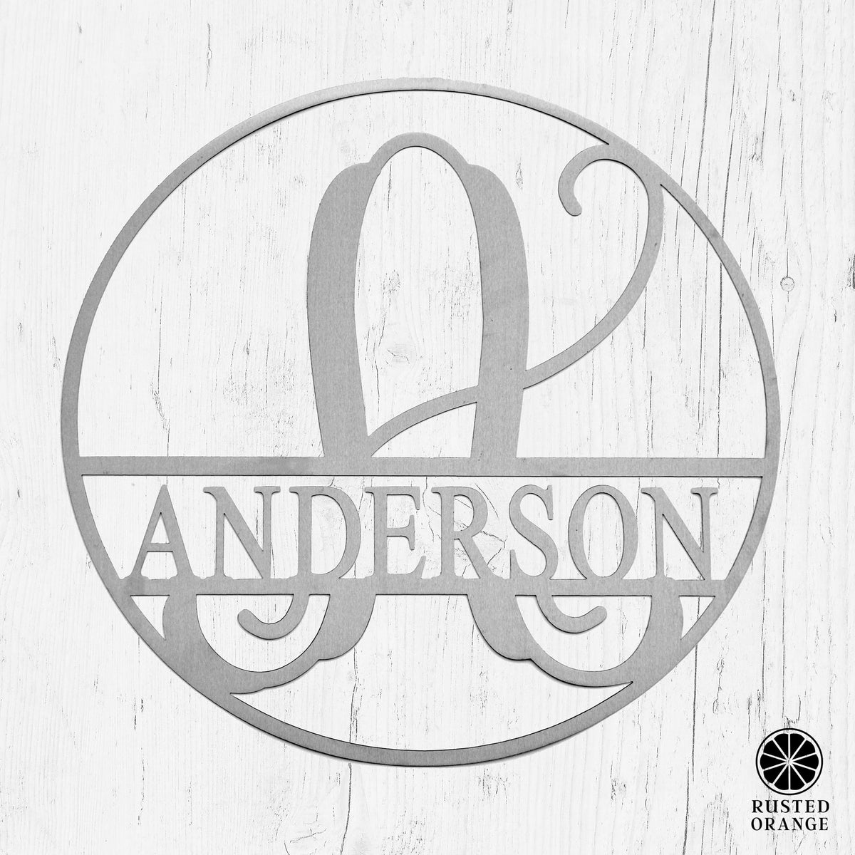 Circle Monogram With Name -  Monogram Last Name Signs for Home