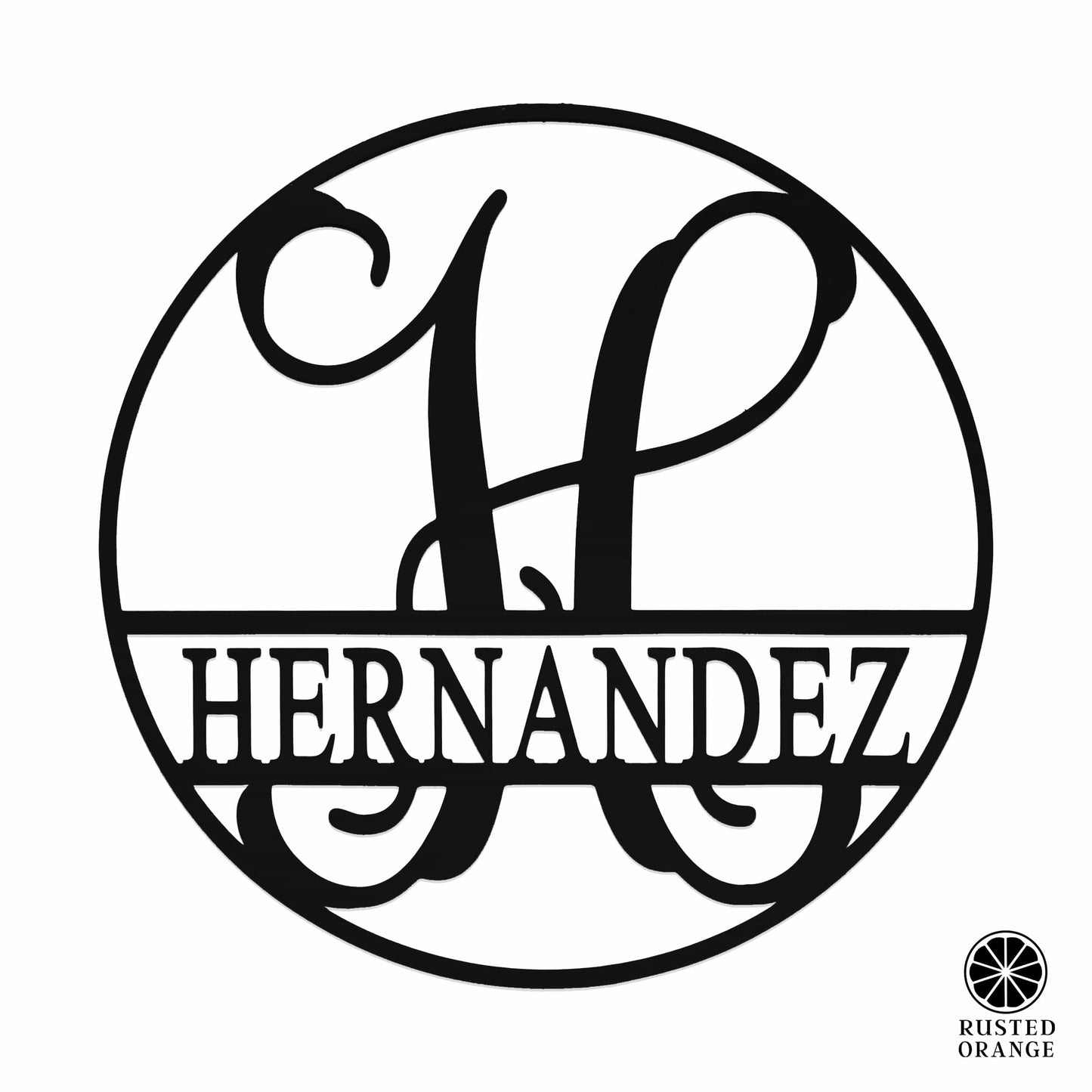 Circle Monogram With Name -  Monogram Last Name Signs for Home