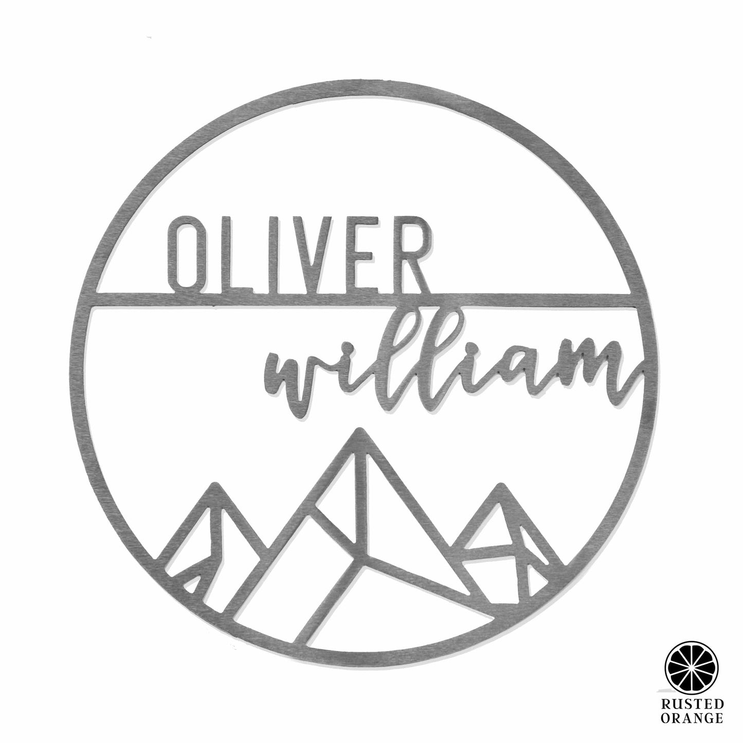Mountain Rose Sign Collection - Circle Sign with First and Last Name