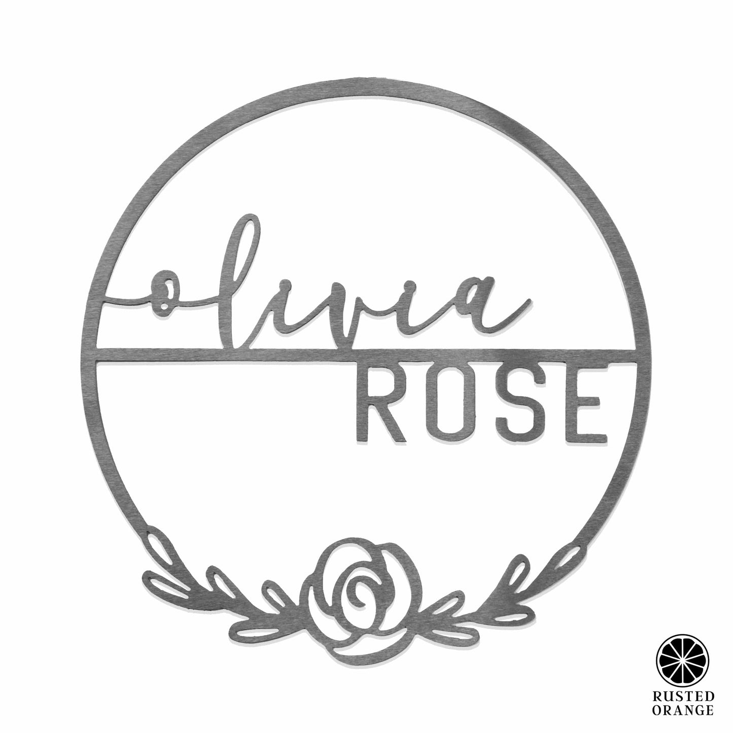 Mountain Rose Sign Collection - Circle Sign with First and Last Name