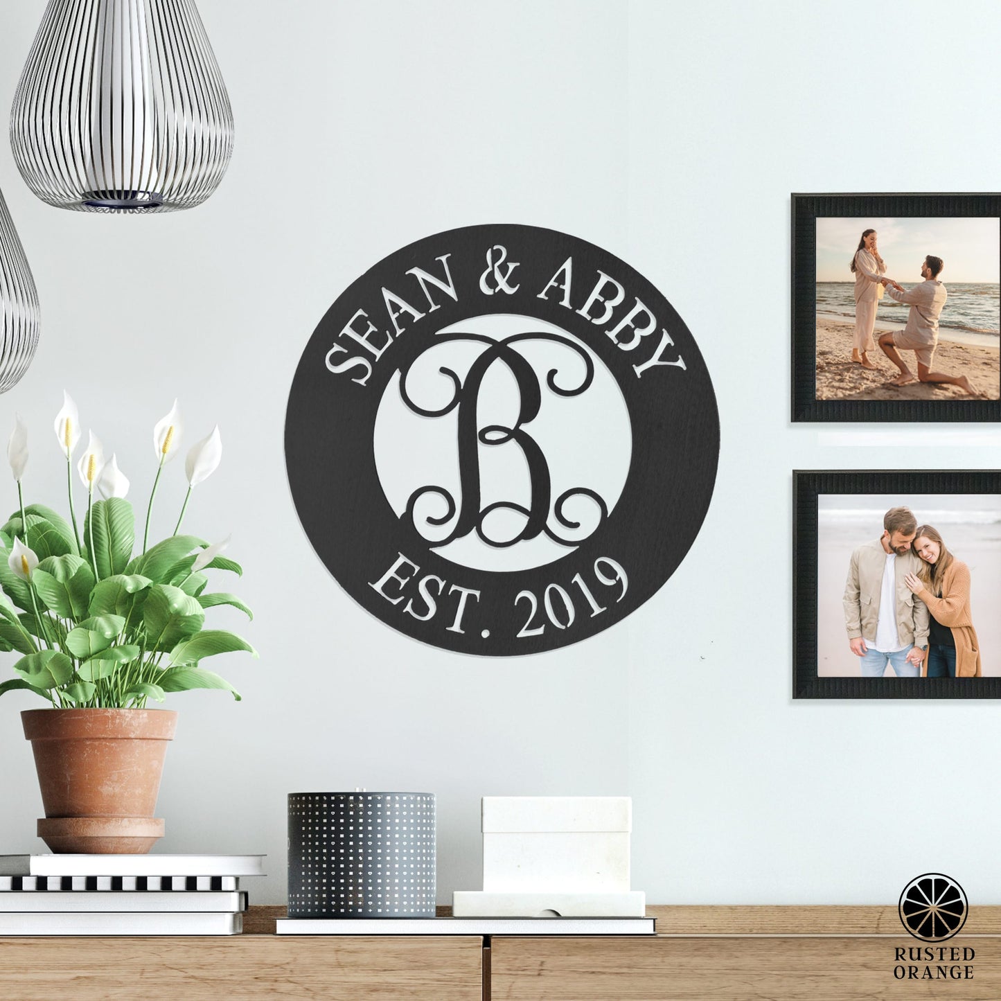 Nom Royale Monogram - Wedding Gift and Anniversary Gift for Couple Steel