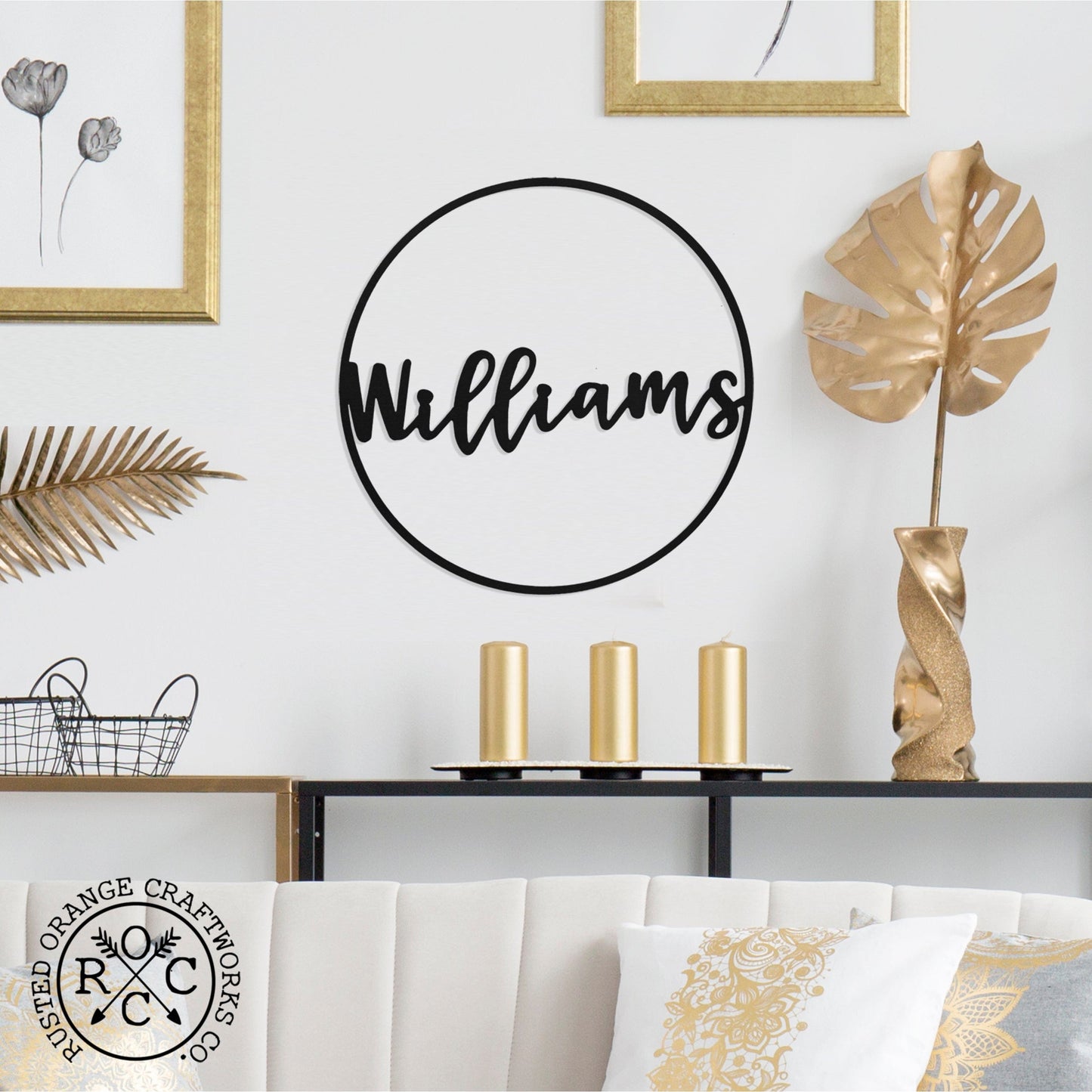 Open Script Sign 15" - 2 Styles - Anniversary or Wedding Gift Name Sign