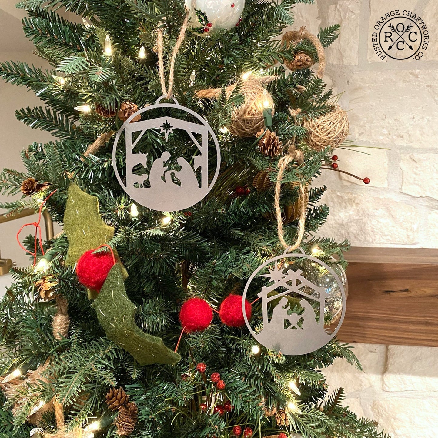Nativity Ornaments - 5 pack - Metal Christmas Tree Ornaments