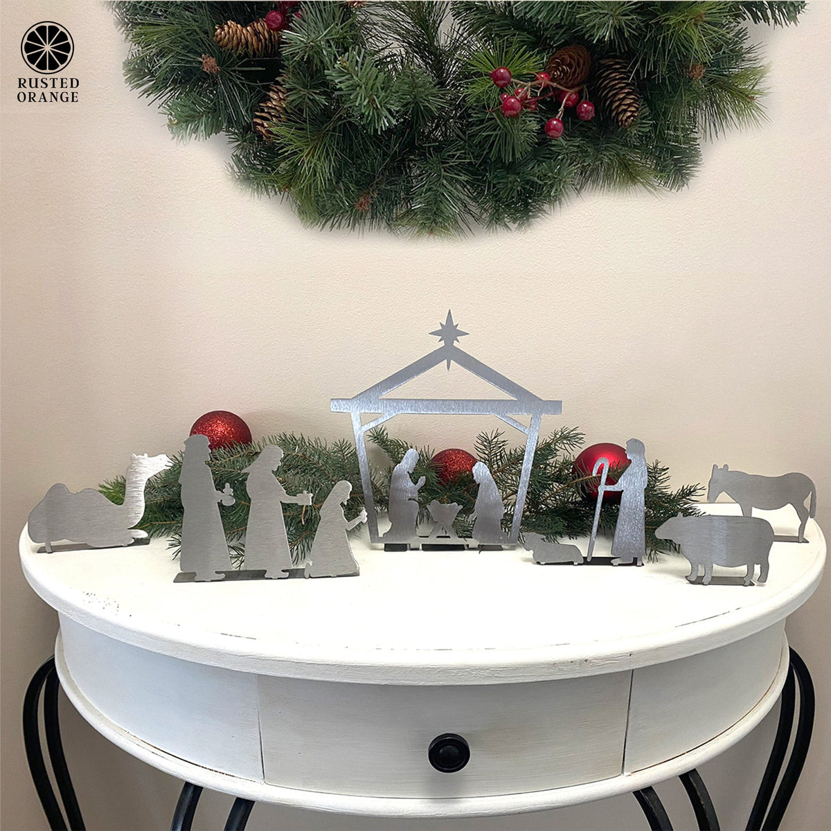 Family Christmas Nativity - 6 Piece Metal Only Set