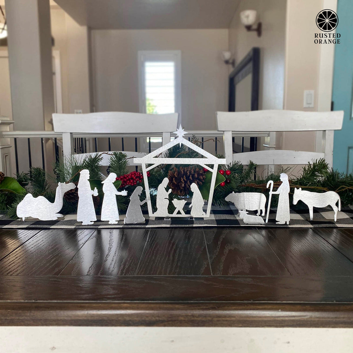 Family Christmas Nativity - 6 Piece Metal Only Set