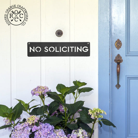 No Soliciting Sign- Small Rectangle with Block Font
