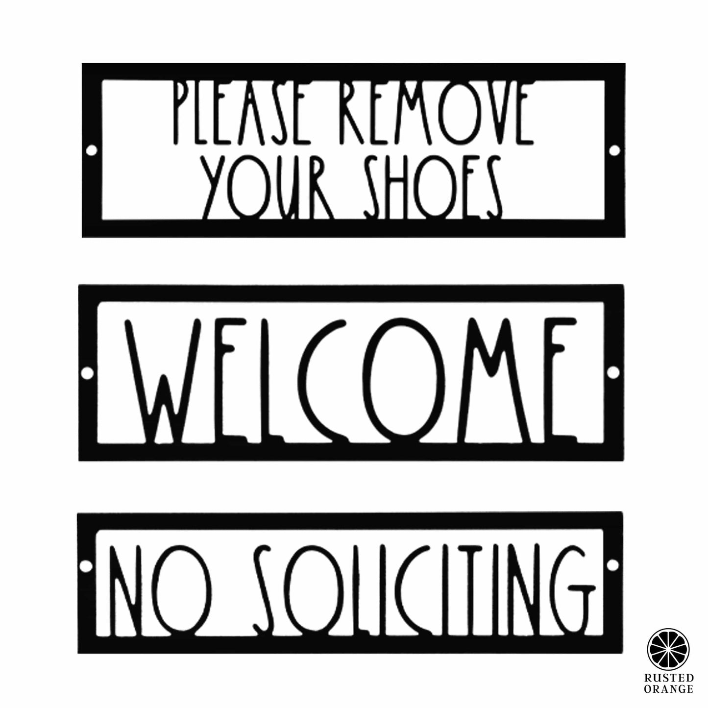 Hello, Stranger Porch Signs - 3 Styles - Metal Welcome Signs for Door