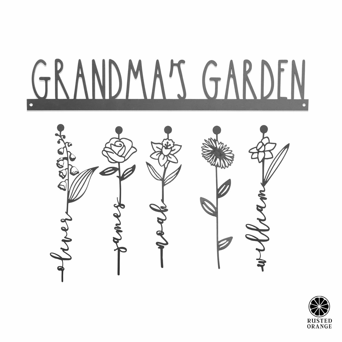 Our Family Garden - Personalized Birth Month Flowers Family Name Sign Mother's Day Gift