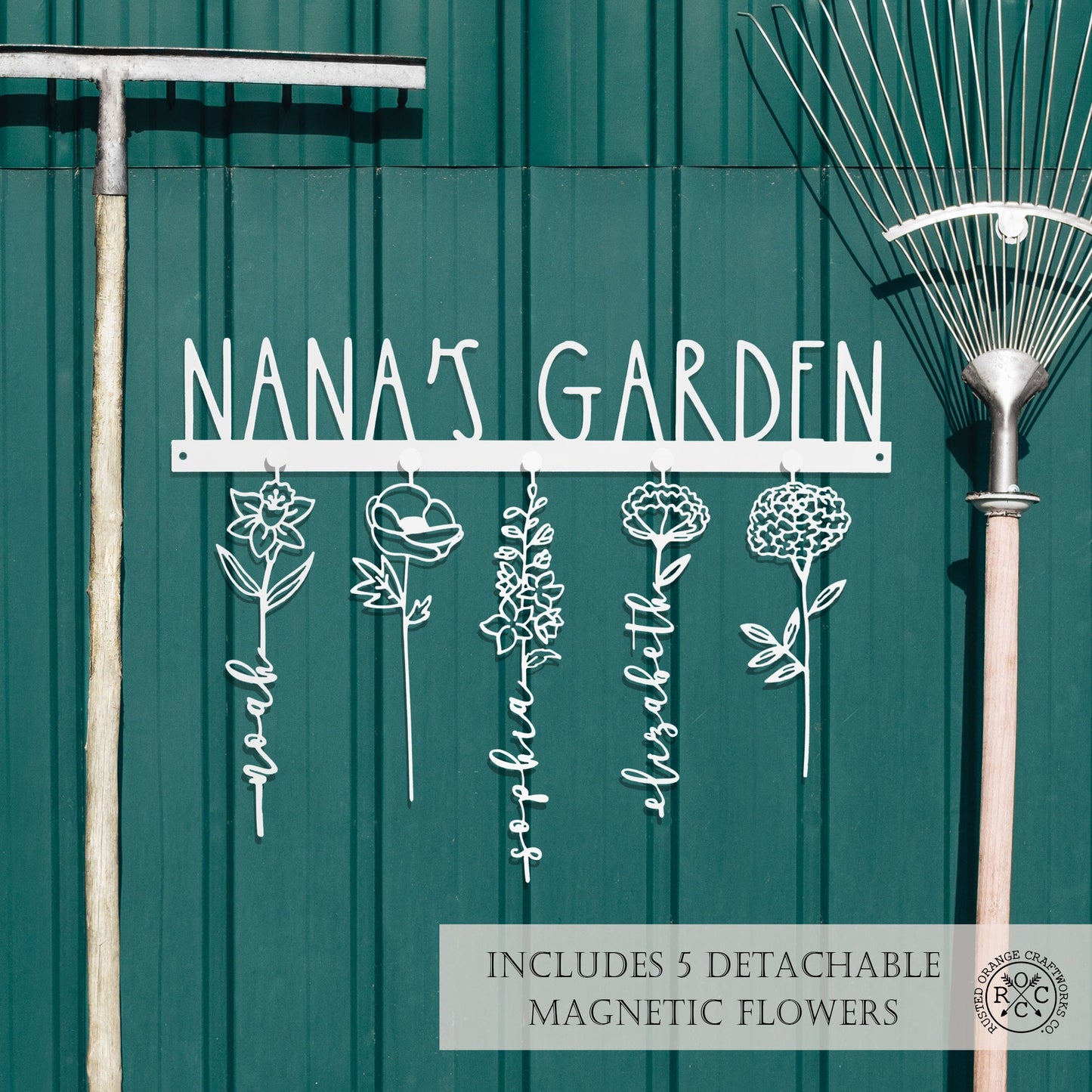 Our Family Garden - Personalized Birth Month Flowers Family Name Sign Mother's Day Gift