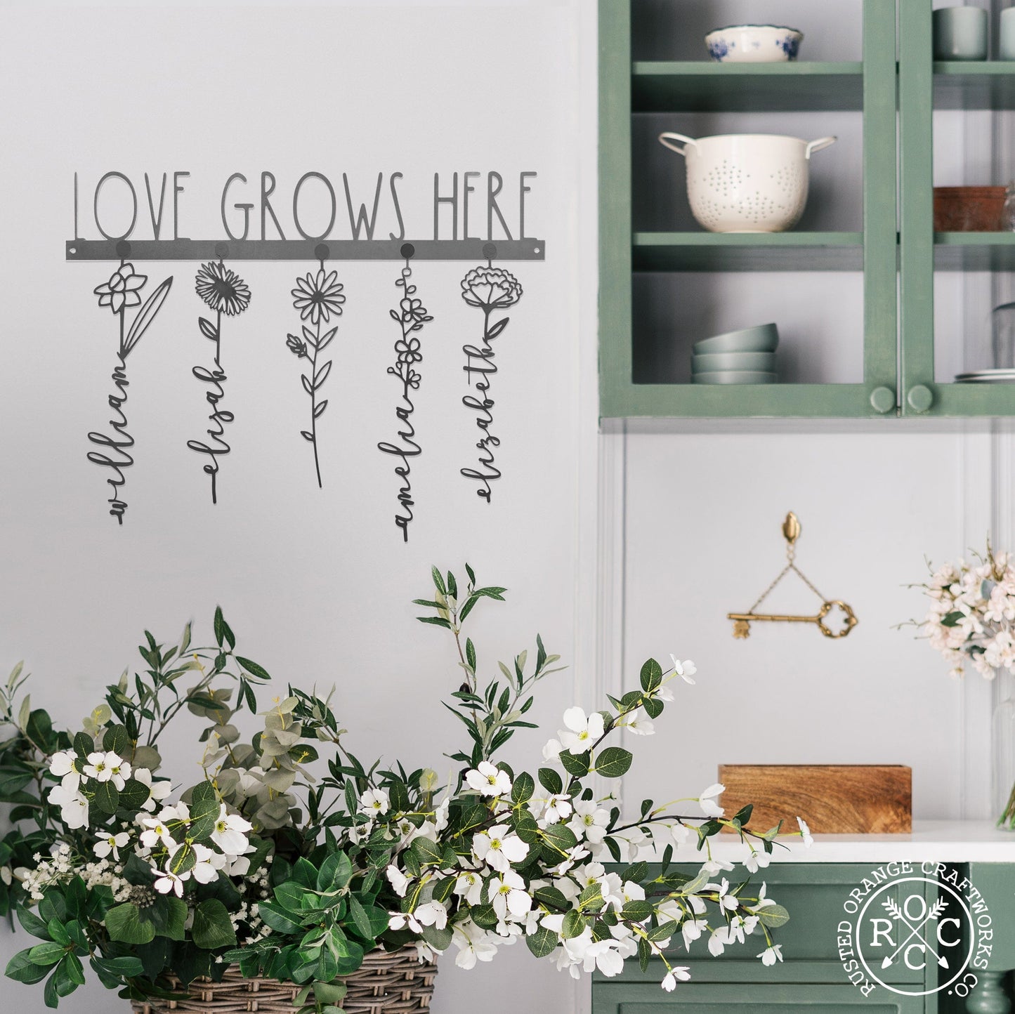 Our Family Garden - Personalized Birth Month Flowers Family Name Sign Mother's Day Gift