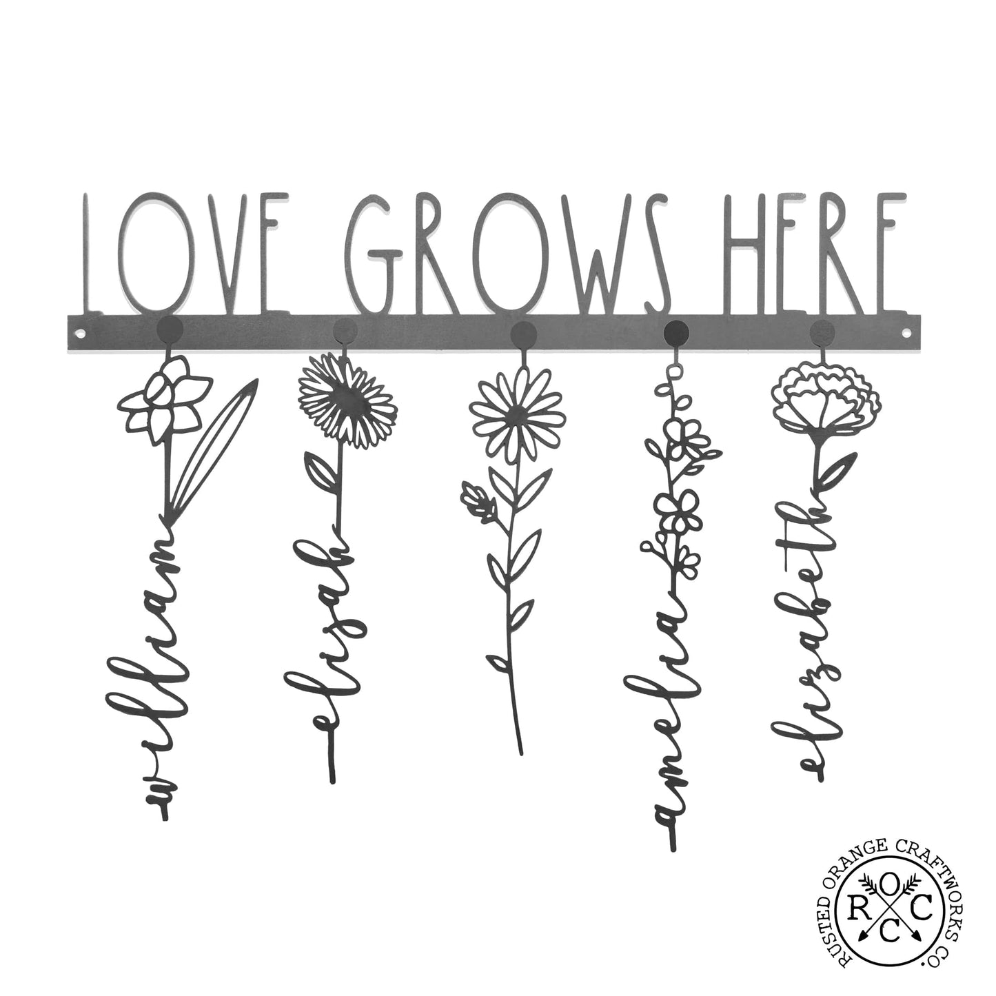 Our Family Garden - Personalized Birth Month Flowers Family Name Sign Mother's Day Gift