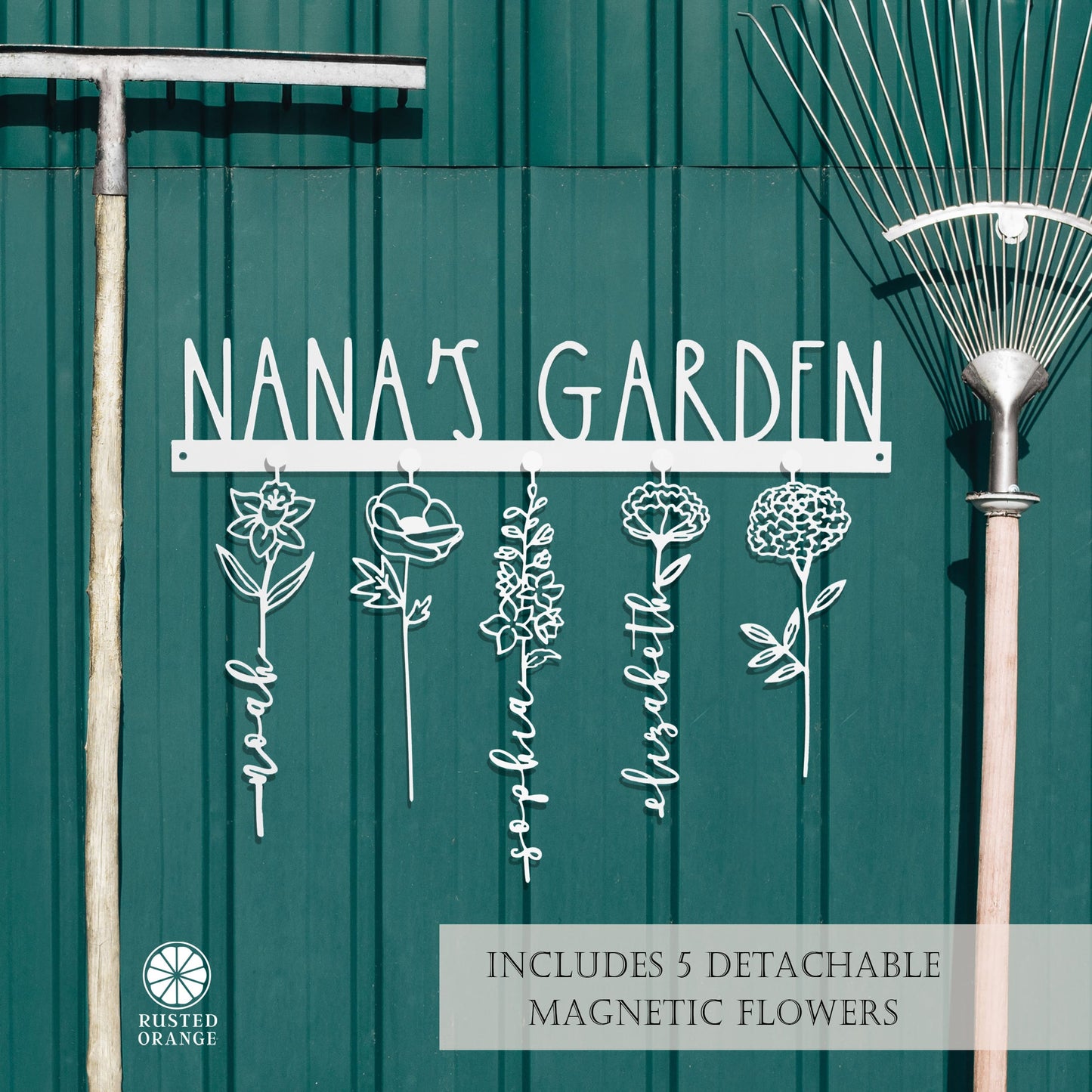 Our Family Garden - Personalized Birth Month Flowers Family Name Sign Mother's Day Gift