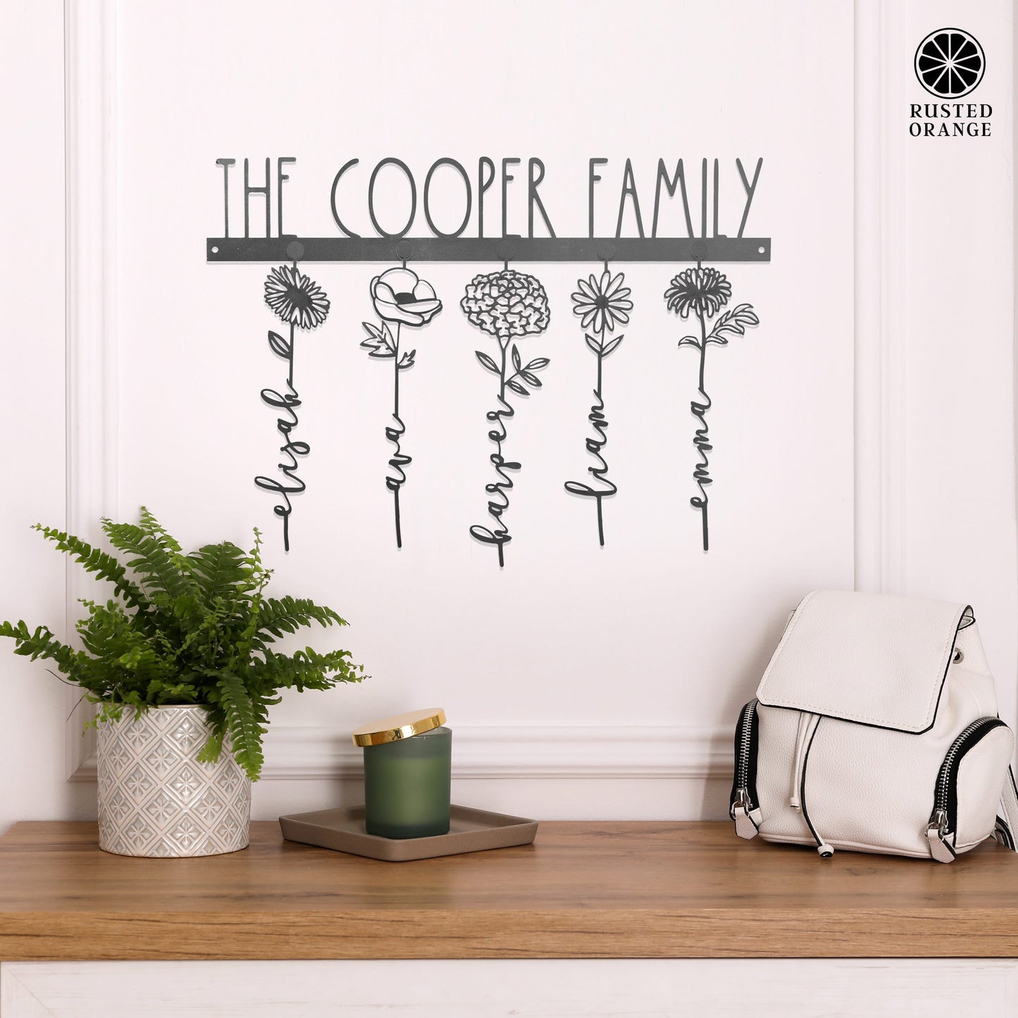Our Family Garden - Personalized Birth Month Flowers Family Name Sign Mother's Day Gift